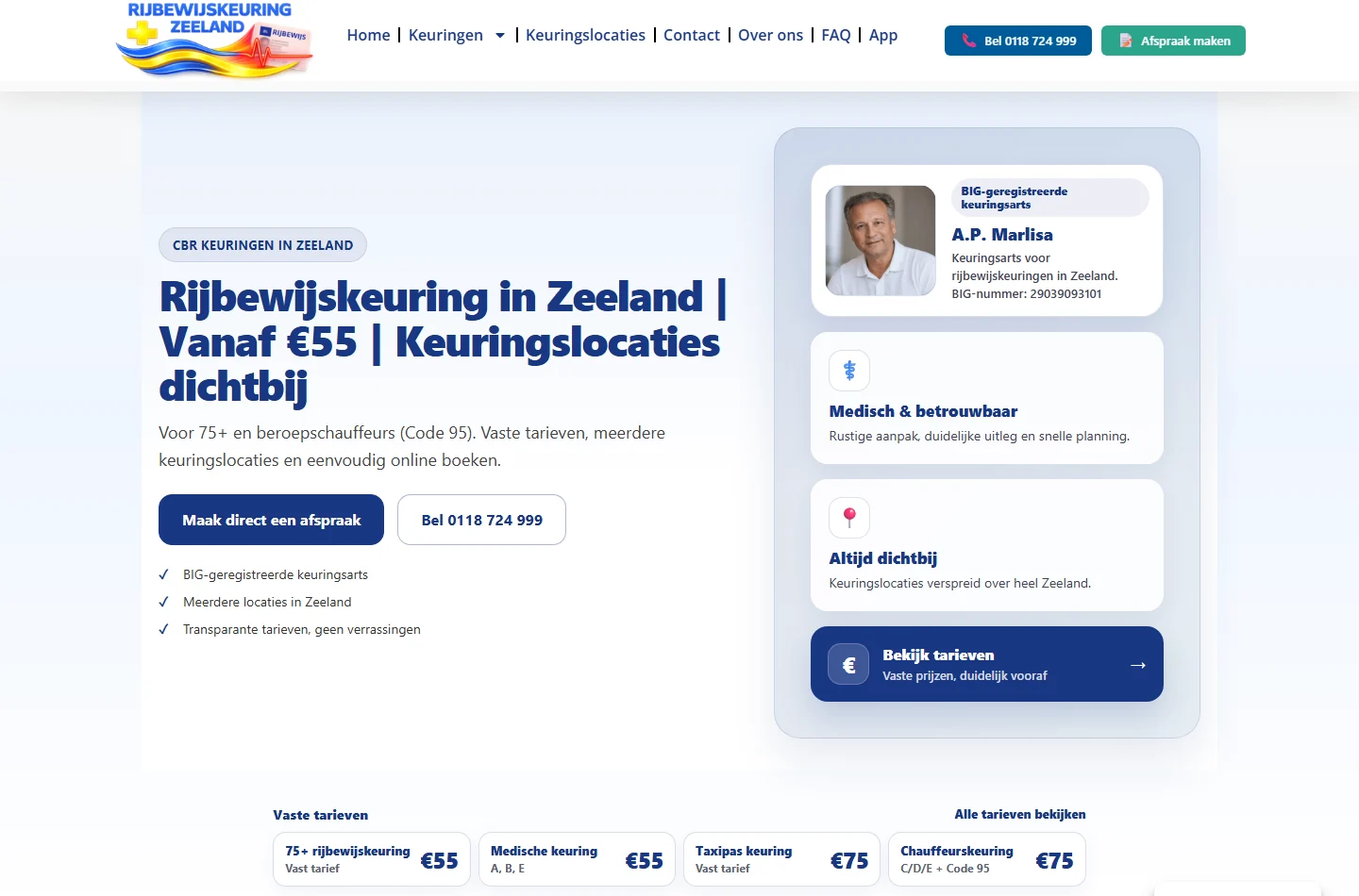 Screenshot van Rijbewijskeuring Zeeland
