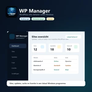 WP-Manager dashboard om meerdere WordPress-websites te beheren